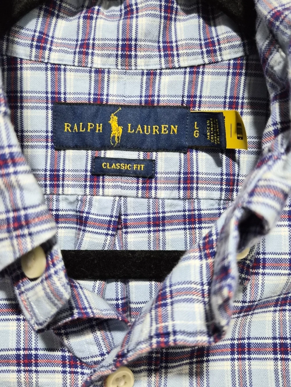 Polo Ralph Lauren Mens Oxford Woven Button Down Short Sleeve Shirt Size L